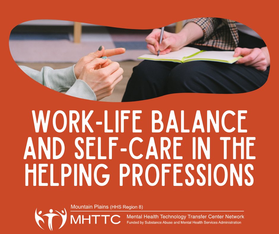 MPMHTTC's tweet image. Given the stress experienced by mental health professionals, it is crucial that mental health professionals are proactive in protecting their own psychological, social, and physical well-being. To view resources from a past training on this topic, visit ow.ly/5WBJ50Tobmg
