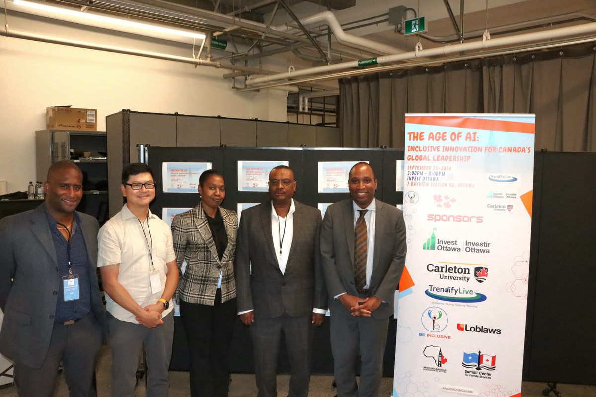 TrendifyLive's tweet photo. Group pics, for our engaging & thoughtful symposium, entitled, "The Age of AI: Inclusive Innovation for Canada’s Global Leadership” that took place on September 13, 2024 (3:00-8:00 p.m.) in Ottawa (7 Bayview Yards, RBC Foundry). 🙏😎

#AgeOfAI2024Canada  @Invest_Ottawa @Bayview_Yards
