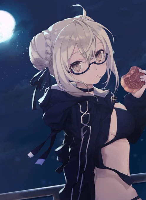 月饼もっきゅもっきゅ...#FGO #謎のヒロインXXオルタ #えっちゃん 