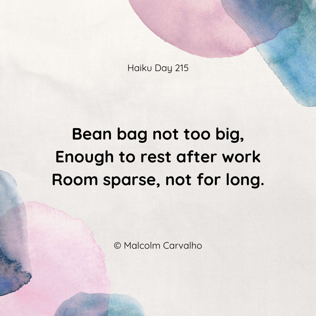 malcolm_304's tweet photo. Haiku Day 215: Space
#haiku #senryu #haikuchallenge #room #settlingin https://t.co/l87k712C50