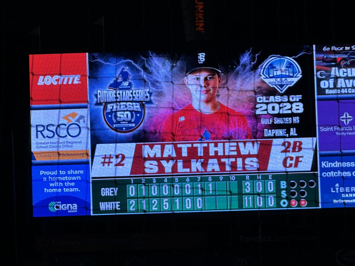 MSylkatis28's tweet image. I had an amazing experience at the @ftrstarsseries Fresh 50 and loved playing at Dunkin Park, home of the Yard Goats. I appreciate the time the coaches took to work make me a better player. Thank you again @_JeremyBooth for the opportunity and all the gear, I will put it to good…