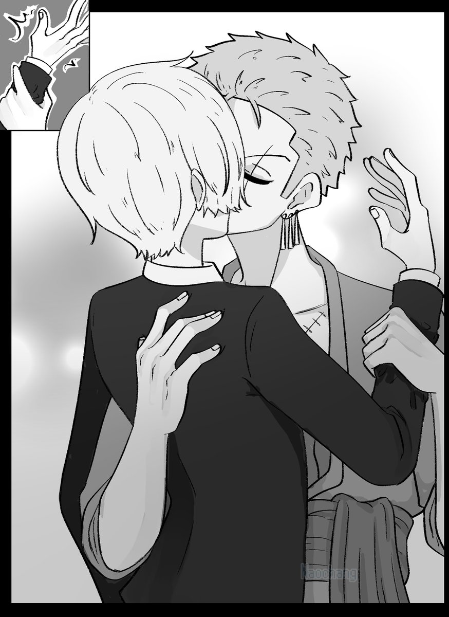 Naochang's tweet photo. A peaceful reunion after 2 years 💚💙
*After Fish Man Arc*
(3/5)
reads -->
I hope you like it!
#Zosan #ゾロサン https://t.co/Tguc3gkN9x