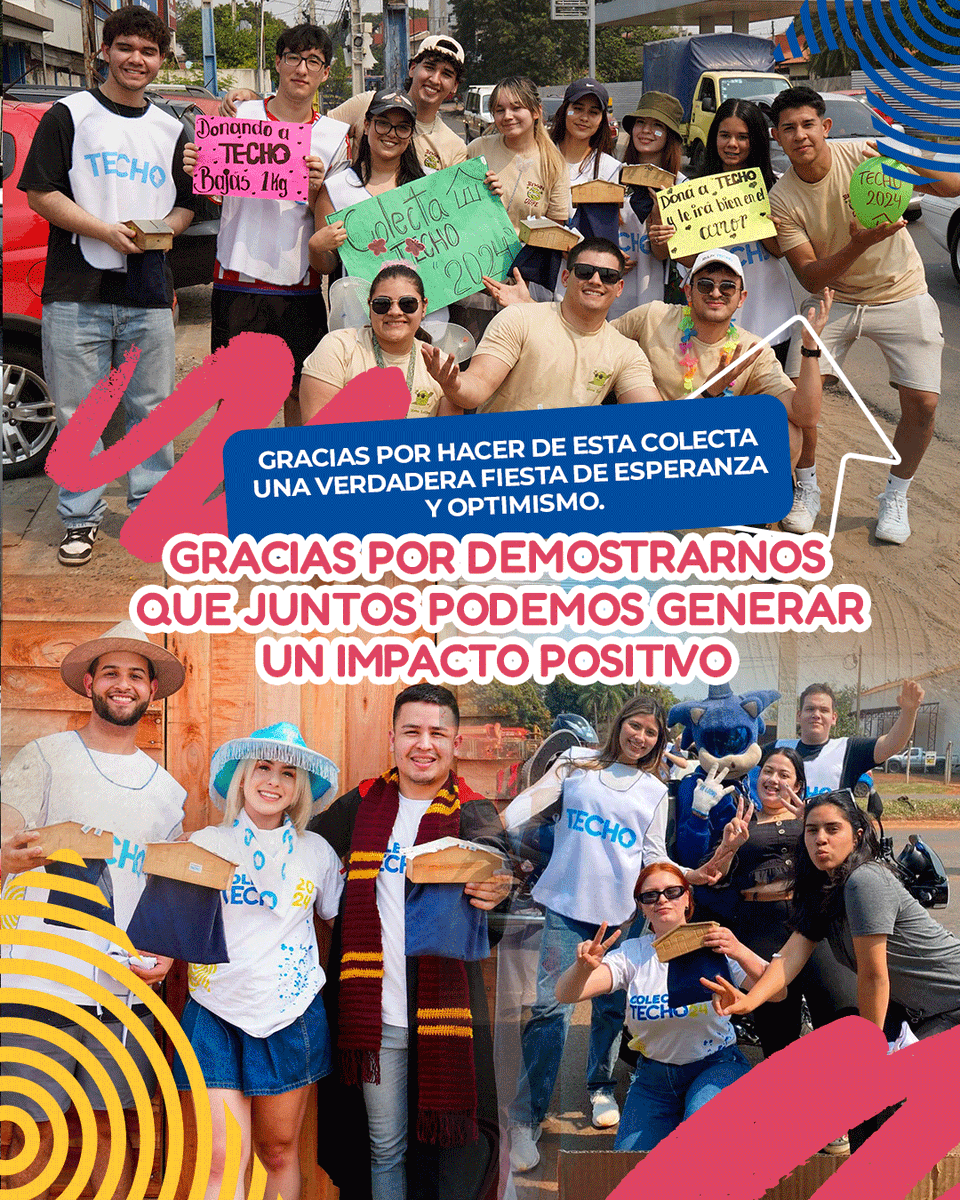 Gracias a cada una de nuestras voluntades, la #ColectaTECHO 2024 ha sido un verdadero éxito.

➡️​Su pasión y dedicación están haciendo posible el cambio en muchas comunidades.

¡Juntos estamos construyendo un futuro más justo y esperanzador!💙​✨