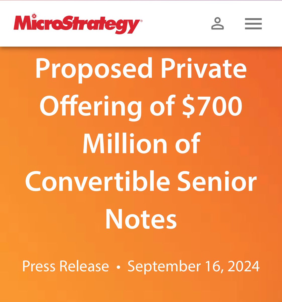 BitcoinArchive's tweet photo. JUST IN: 

MicroStrategy to raise $700 million to buy more Bitcoin https://t.co/8CPUzd2LWY