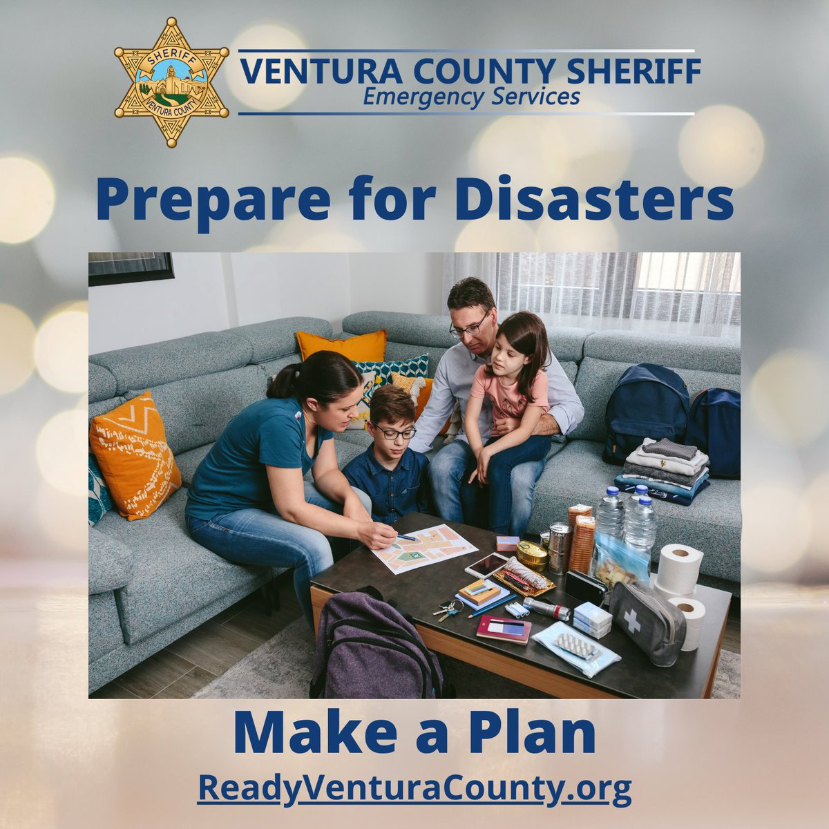 VENTURASHERIFF's tweet image. Preparing for disasters means making a plan ahead of time. Find out more at ReadyVenturaCounty.org. 
Prepararse para los desastres significa hacer un plan con anticipación. Obtenga más información en .
#StartAConversation #VCOES #VCSheriff
@CountyVentura