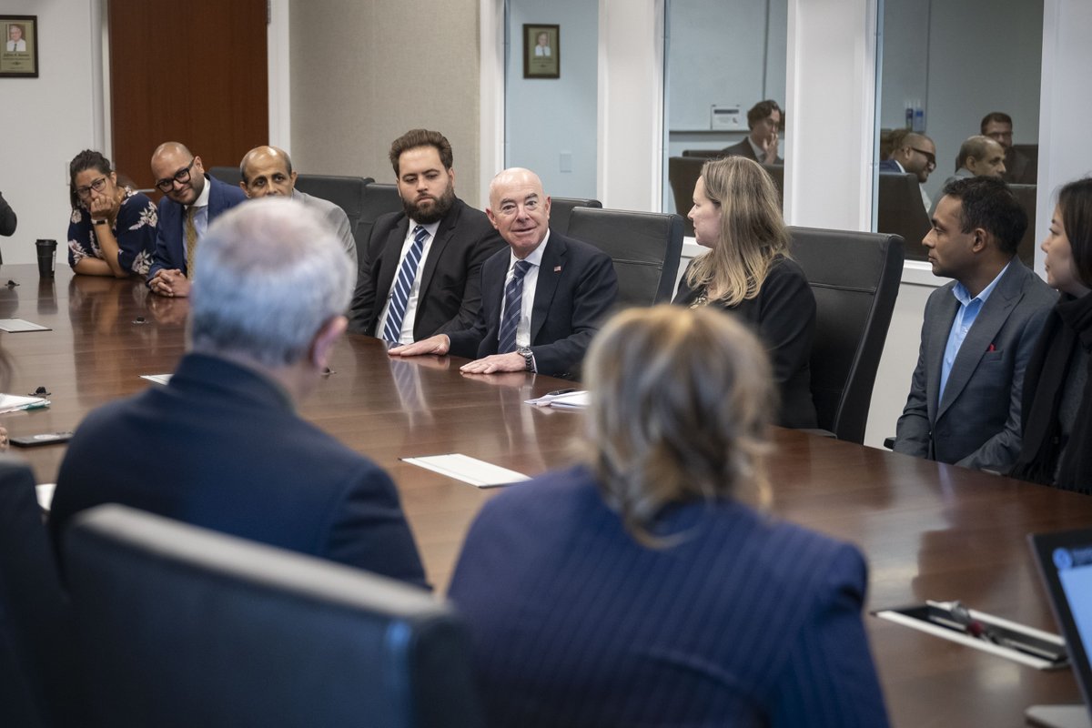 Last week, I had the chance to meet with the first 25 members of our newly-formed AI Corps, a group of talented people with highly specialized technology skills who have agreed to devote their talent and energy to public service at <a href="/DHSgov/">Homeland Security</a>. We are incredibly grateful and excited.