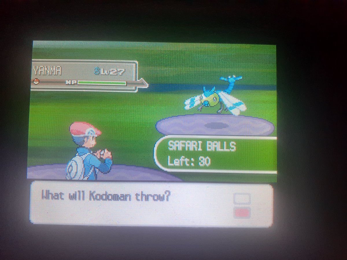 Kodoman's tweet photo. Forgot to post this. Found a random #shiny Yanma in #Pokemon Platinum's Great Marsh last month (8/14) while completing the dex. https://t.co/9Vg9HwM9DY