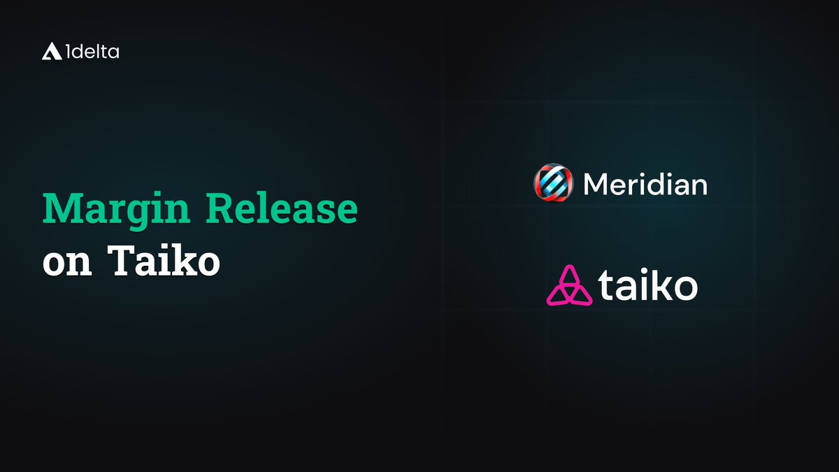 1delta (@1deltadao) on Twitter photo ๐ข Our Margin Release on Taiko in Collaboration With Meridian Is Now Live!
This integration allows you to build leveraged positions with assets on <a href="/taikoxyz/">Taiko.eth ๐ฅ</a> using the money markets from <a href="/MeridianFi/">Meridian ๐</a> to get amplified exposure or farm higher yields.
๐ 1-Click Looping
The 1delta ๐ข Our Margin Release on Taiko in Collaboration With Meridian Is Now Live!
This integration allows you to build leveraged positions with assets on <a href="/taikoxyz/">Taiko.eth ๐ฅ</a> using the money markets from <a href="/MeridianFi/">Meridian ๐</a> to get amplified exposure or farm higher yields.
๐ 1-Click Looping
The 1delta