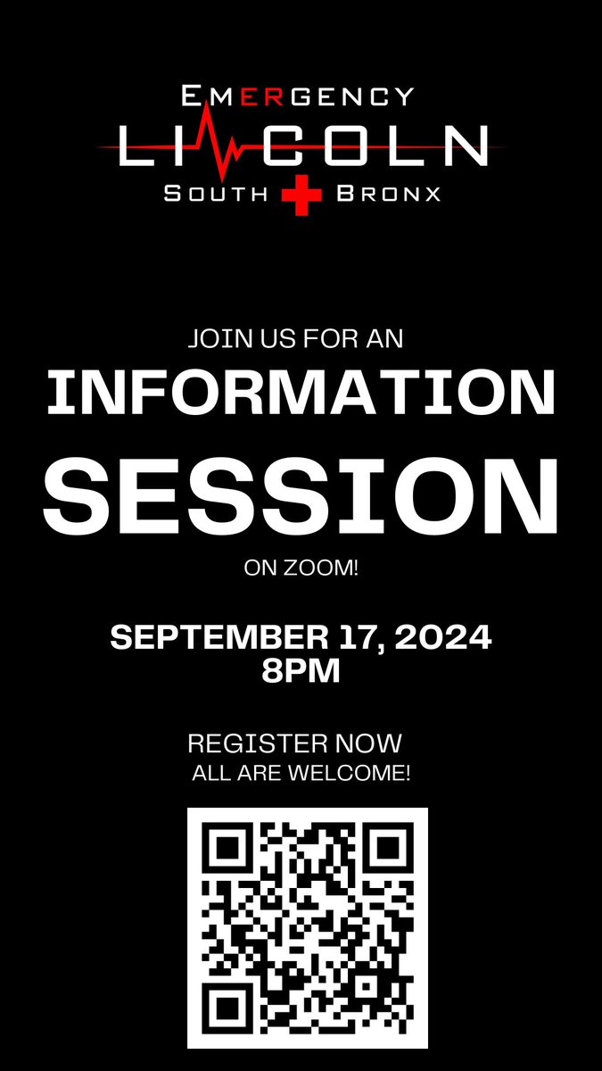 Please join us for an open information session on Zoom tomorrow night at 8pm! Register here:   docs.google.com/forms/d/e/1FAI…
#emergencymedicine #match2025 #residency