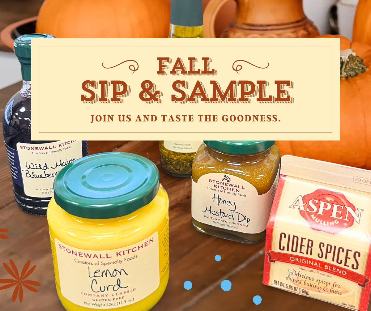 FredricksHM's tweet image. Join us for our annual Fall Sip and Sample this Saturday, Sep. 21st from 11 AM to 2 PM. At all Fredrick's Hallmark locations! 🍂😋

Learn More: buff.ly/3Tybyw1

#FredricksHallmark #Hallmark #HallmarkStores #Fall #FallSipandSample #FallFoodTasting #FallSampling