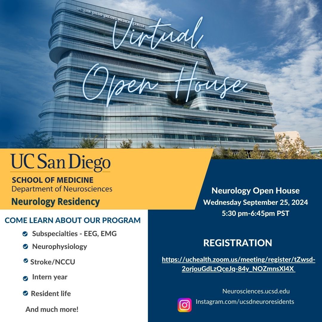 UCSD Adult Neurology Residency Program ☀️ tweet media