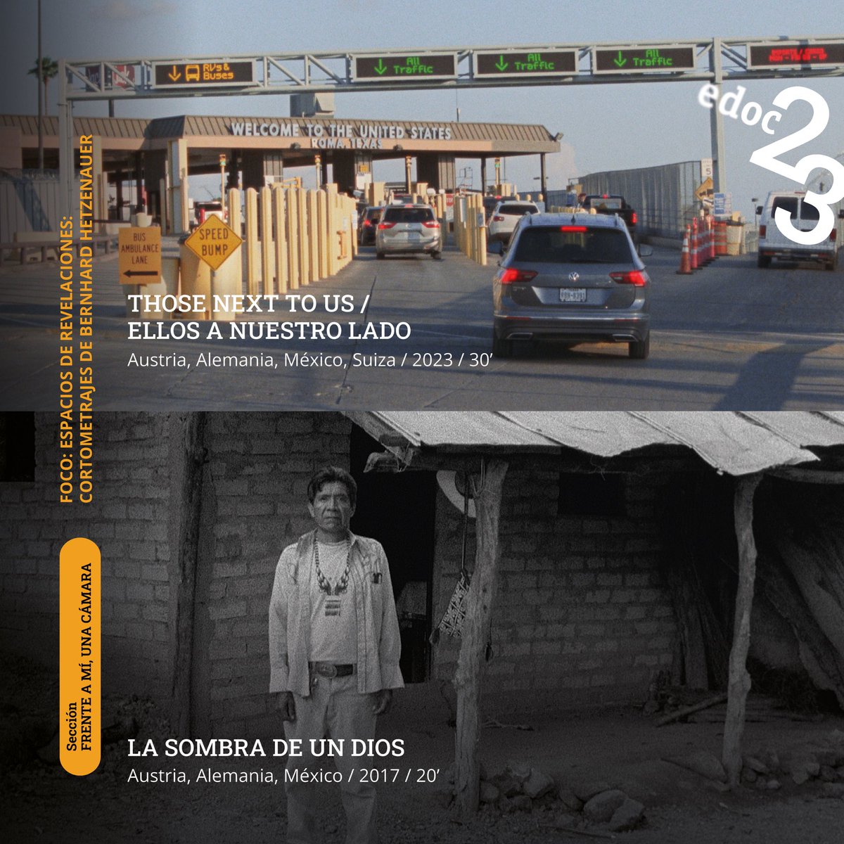 FestivalEDOC's tweet photo. En estos #23EDOC, dentro de dos de nuestras secciones, se han incluido dos FOCOS. Uno de ellos es ESPACIO DE REVELACIONES: CORTOMETRAJES DE BERNHARD HETZENAUER, que es parte de la sección FRENTE A MÍ, UNA CÁMARA. 🎥✨ 

Más información en: https://t.co/nPoj96mU8S.😉 

#EDOC https://t.co/bgM9UlWOOp