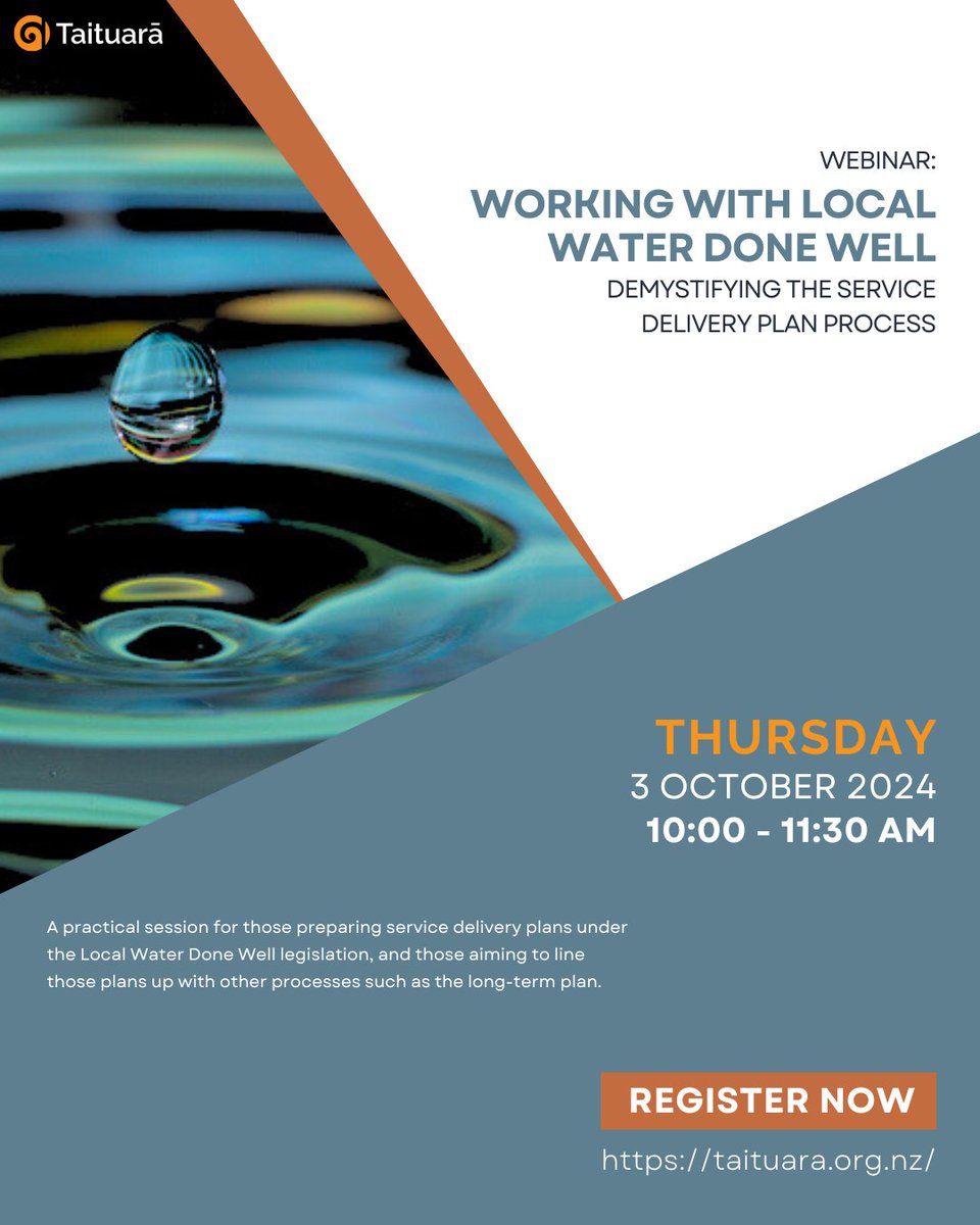 Join our upcoming webinar on developing Water Services Delivery Plans under the Water Services (Preliminary Arrangements) Act 2024. Register today: tinyurl.com/2sv58tkh