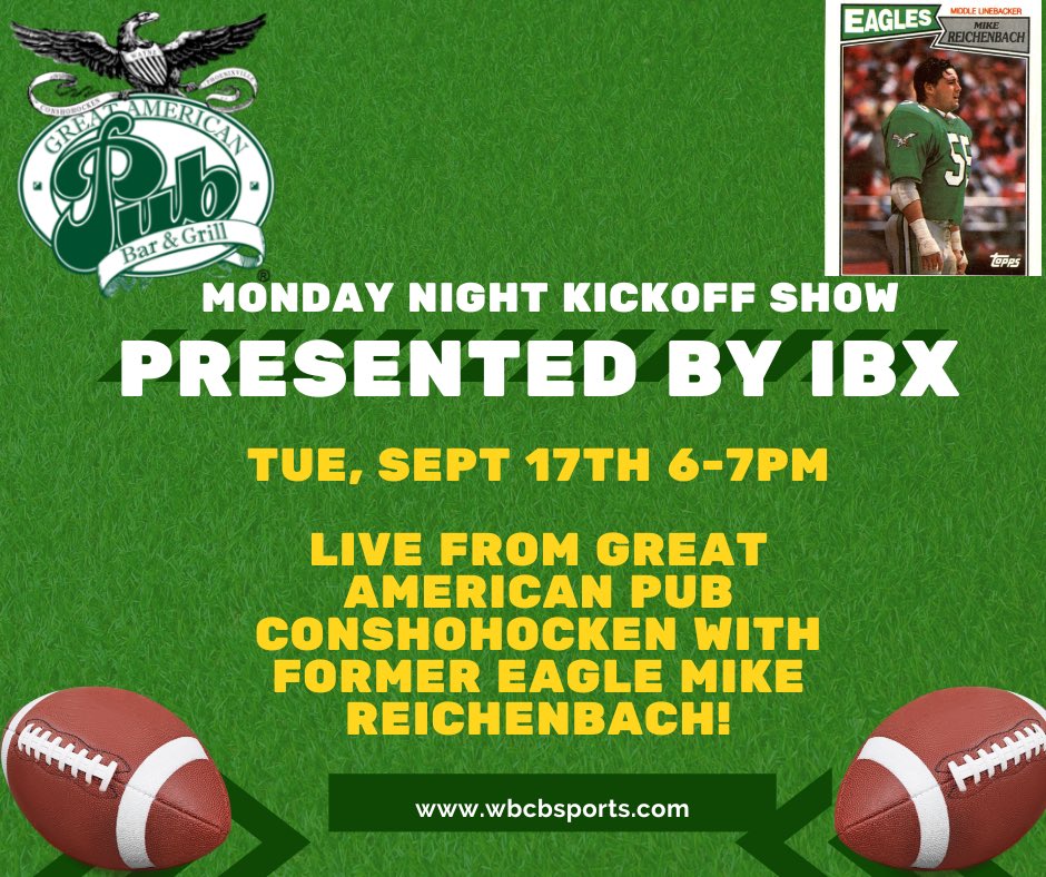 Join us tomorrow for the Monday Night Kickoff show with special guest Mike Reichenbach!