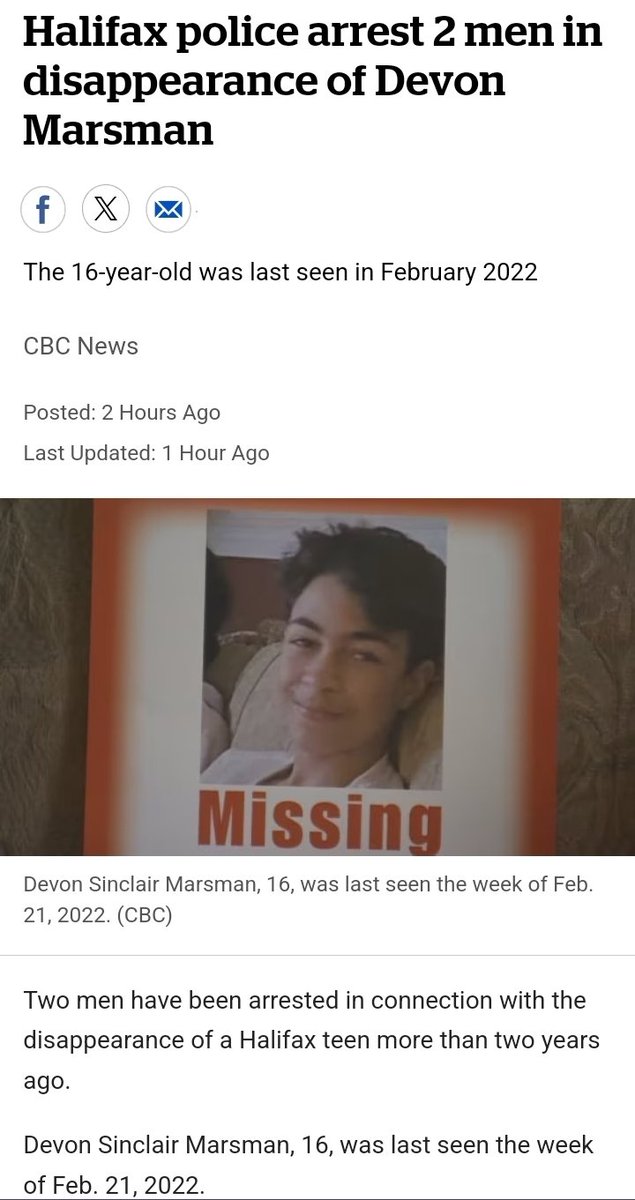 GilbertP4341's tweet photo. Halifax police arrest 2 men in disappearance of Devon Marsman
#JusticeForDevon
Retrieved from CBC News https://t.co/y6UIuYo98H