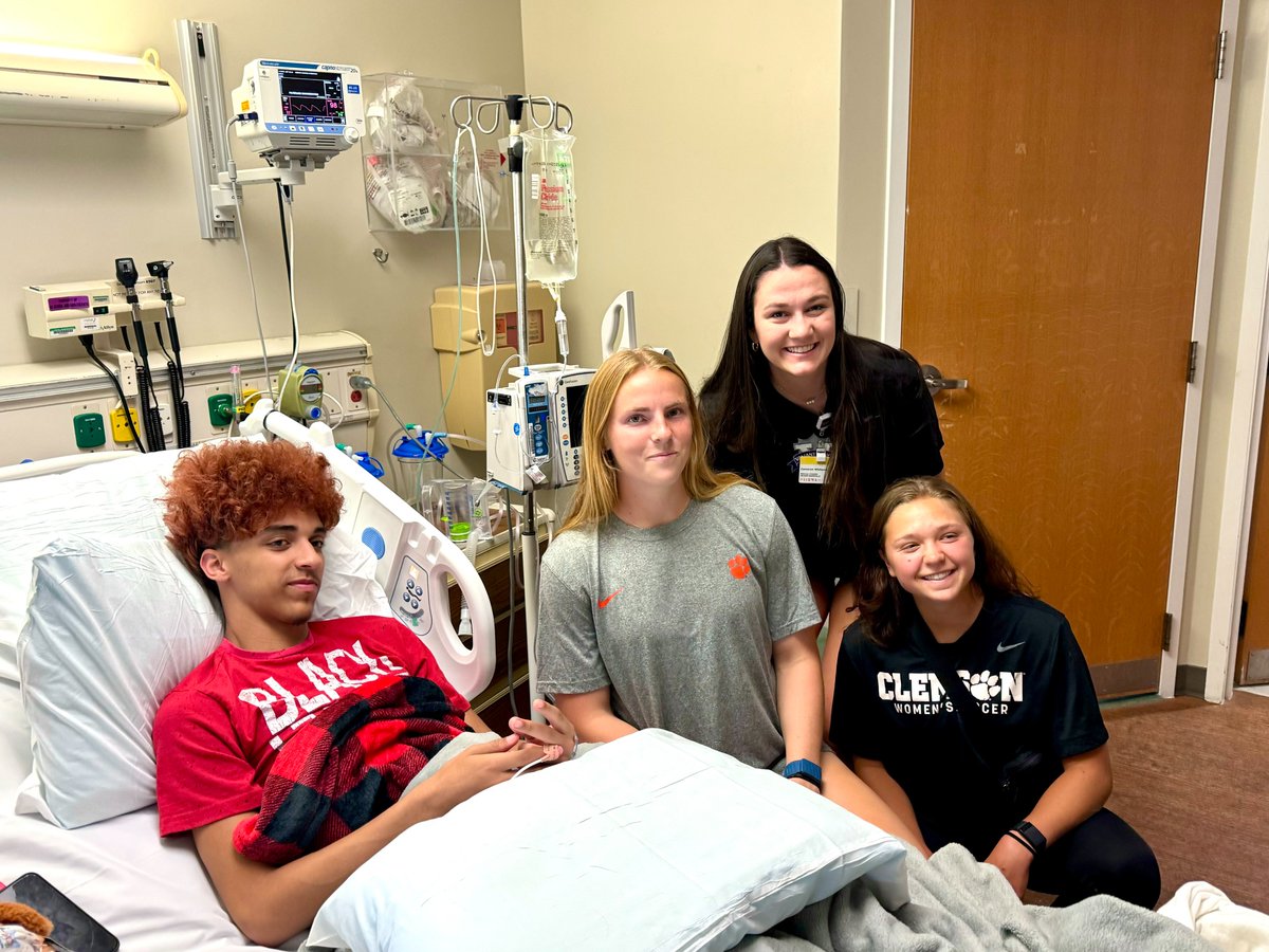 Great <a href="/ValiantPlayer/">Valiant Player</a> week with <a href="/clemsonwsoccer/">Clemson Women's Soccer</a> as well as <a href="/FurmanSoccer/">Furman Men's Soccer</a> &amp; <a href="/ClemsonGym/">Clemson Gymnastics</a> visits at <a href="/theprismahealth/">Prisma Health</a> Children's Hospital . Families are so thankful to these <a href="/ClemsonTigers/">Clemson Athletics</a> &amp; <a href="/FurmanPaladins/">Furman Paladins</a> taking time to come visit. Best ambassadors <a href="/ClemsonUniv/">Clemson University</a> &amp; <a href="/FurmanU/">Furman University</a> have going