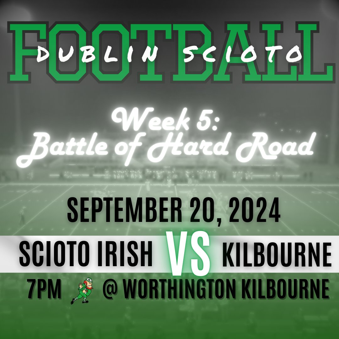 Scioto Football (@sciotofootball) on Twitter photo BATTLE OF HARD ROAD IS HERE!!
Join us while we MAKE SOME NOISE for our players as they play to keep the trophy!!
GO IRISH!! 🍀🏈
<a href="/coachaplace/">Alex Place</a> BATTLE OF HARD ROAD IS HERE!!
Join us while we MAKE SOME NOISE for our players as they play to keep the trophy!!
GO IRISH!! 🍀🏈
<a href="/coachaplace/">Alex Place</a>