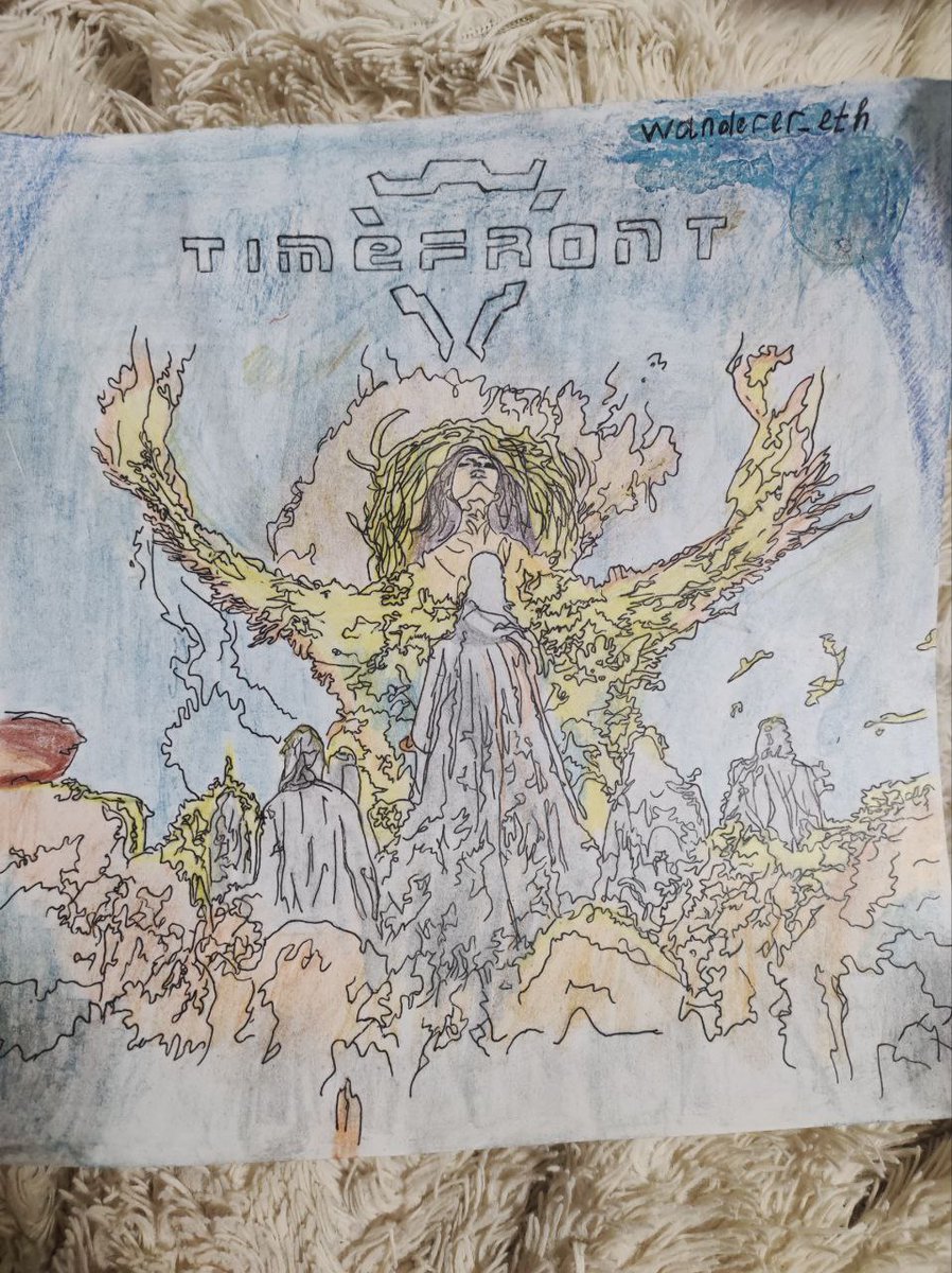 wandererr_eth's tweet image. The art is called the 
" Condescension of the progenitor " ❤️😍

The art depicts the celestials worshipping their goddess, the lady of Hausa, she will listen to the requests and pleas of her subjects 🙏
The theme is the Goddess of the TimeFront 🔥🫶
@PlayTimefront #TimeFront
