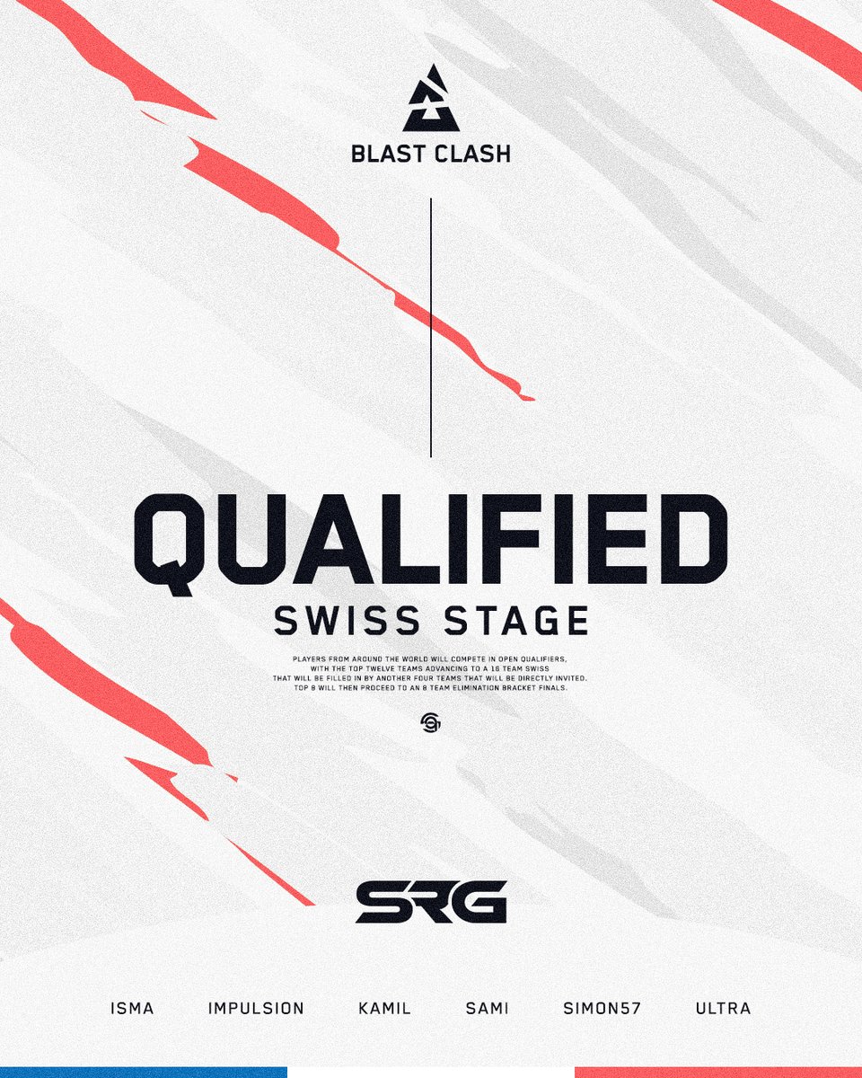 By the way, we qualified for <a href="/BLASTtv/">BLAST.tv</a> Clash Swiss Stage.

1st place in the Open Qualifier #1 - <a href="/SqVisuals_/">Simon57</a> <a href="/Ultra_coc30/">Ultra</a> <a href="/ADHD_SAMI/">Sami</a> <a href="/IsmaCoc_/">Isma</a> <a href="/Kamil_Coc/">Kamil</a> <a href="/impulsionLF/">ImpulsionLF</a> 👊

See you on the 28th!