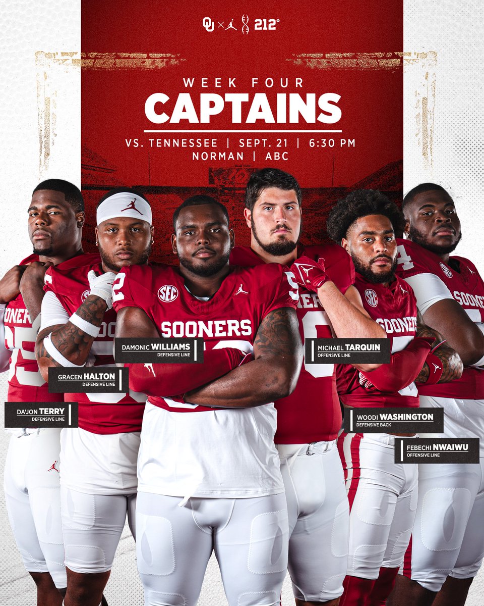 Game Captains vs. Tennessee 🫡

#OUDNA | #Team130