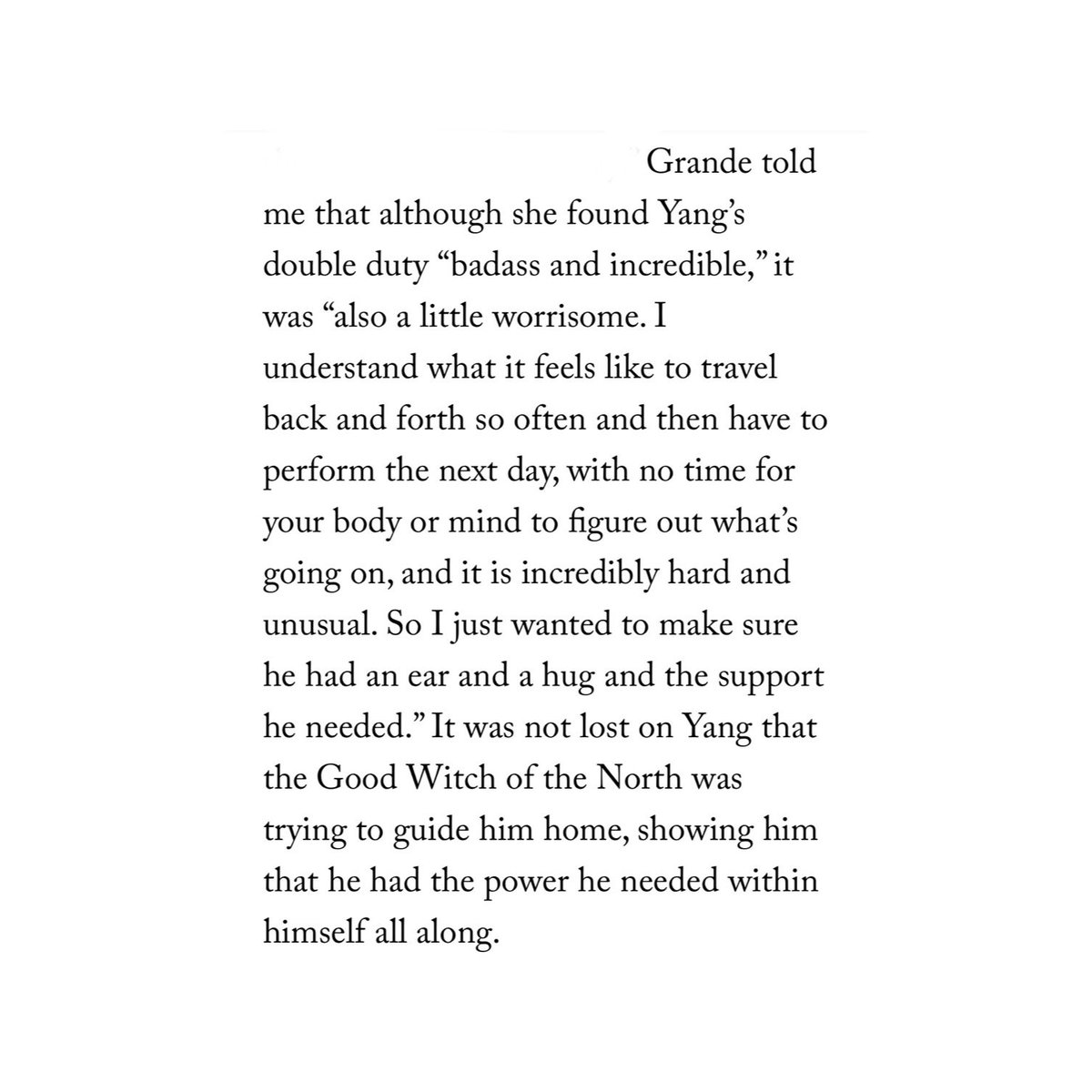 ArianaToday's tweet photo. "I understand what it feels like to travel back and forth so often and then have to perform the next day, with no time for your body or mind to figure out what's going on, and it is incredibly hard and unusual” — ariana grande https://t.co/RtjX0pZZRb