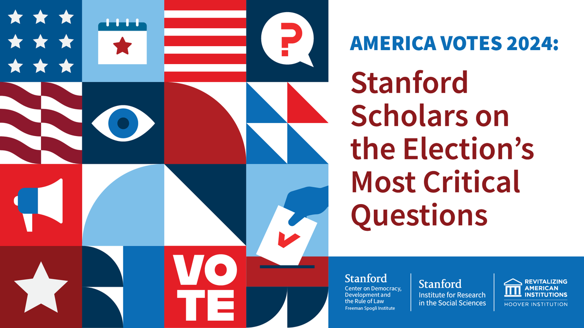 Register now for our upcoming series of panel discussions on the highly consequential 2024 elections, beginning on Oct. 2!

Co-sponsored by <a href="/StanfordCDDRL/">Stanford CDDRL</a> and the Stanford Center for Revitalizing American Institutions.

iriss.stanford.edu/events/america…