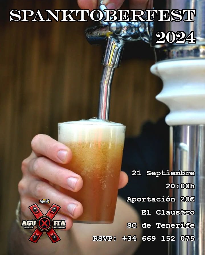 ¿Qué mejor para celebrar el Spanktoberfest que 'X', la cerveza artesana de <a href="/CervezaAguita/">Cerveza agüita!</a> inspirada en... 🙈? Este finde... sujétame la cerveza y ¡Spank! 😈