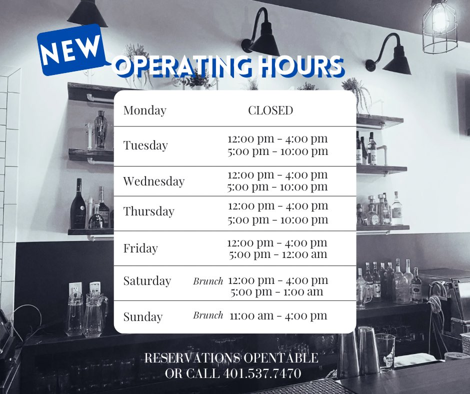 Check out our NEW Operating Hours!