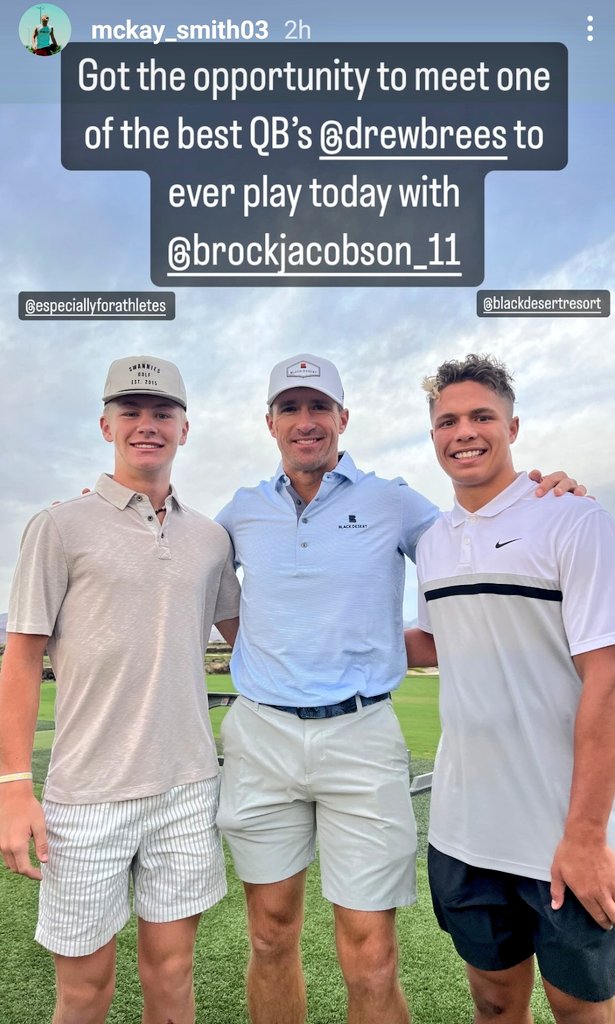 Mckay Smith (@mckaysmith2006) on Twitter photo Had a blast with <a href="/qbelite/">QB Elite #becomeELITE</a> and <a href="/E4Afamily/">Especially for Athletes (E4A)</a> today. Drew Brees is so cool. Had a blast with <a href="/qbelite/">QB Elite #becomeELITE</a> and <a href="/E4Afamily/">Especially for Athletes (E4A)</a> today. Drew Brees is so cool.