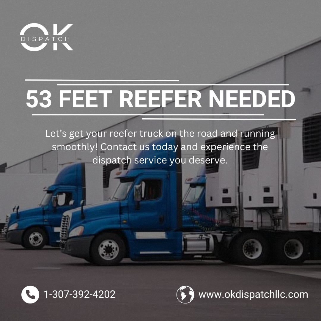 okdispatchllc's tweet photo. 🚛 Reefer truck drivers, we’ve got loads for you! 🚛

Let’s get your 53 feet reefer truck on the road with reliable dispatch services. Contact us now to keep your business running smoothly!

📞 1-307-392-4202
🌐 https://t.co/Xrk1qD4Us5

#ReeferTruck #TruckDispatch #Logistics https://t.co/TKskPWgHD2