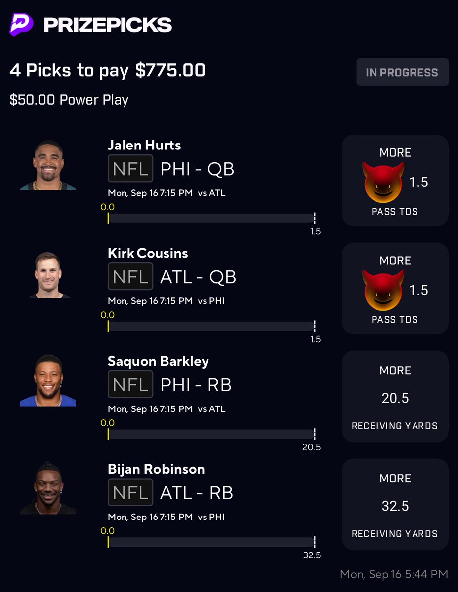 DRIZZYLOCKSS's tweet photo. Just a for fun Parlay tonight. If this hits, $50 to someone who likes and follows 🔒I low key like this a lot! #prizepicks #GamblingX https://t.co/7klNXI3Ouj