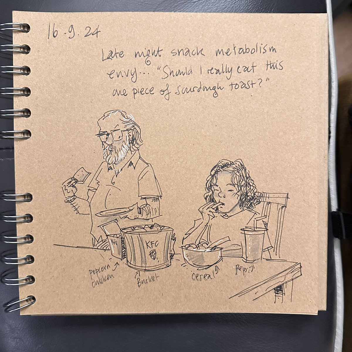 GaryScribbler's tweet image. Ok, so he did do a gym session and 90 minutes bouldering today… but I ran 3.5k… in ‘old man years’ that must be about the same amount of exercise, surely??? 🤪 #doodleaday #gettingold