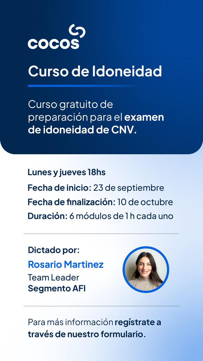 rosario__mg's tweet photo. Atenti a esta info valiosa 🥥

La semana que viene voy a dictar un curso para rendir el examen de idoneidad 🔥

Para todos los que consultan siempre “por dónde empezar?” en el camino de la matriculación hacia AP…

Este es el primero paso! @CNVArgentina 

https://t.co/ZcXpsuiYPW https://t.co/pA2Qoev042