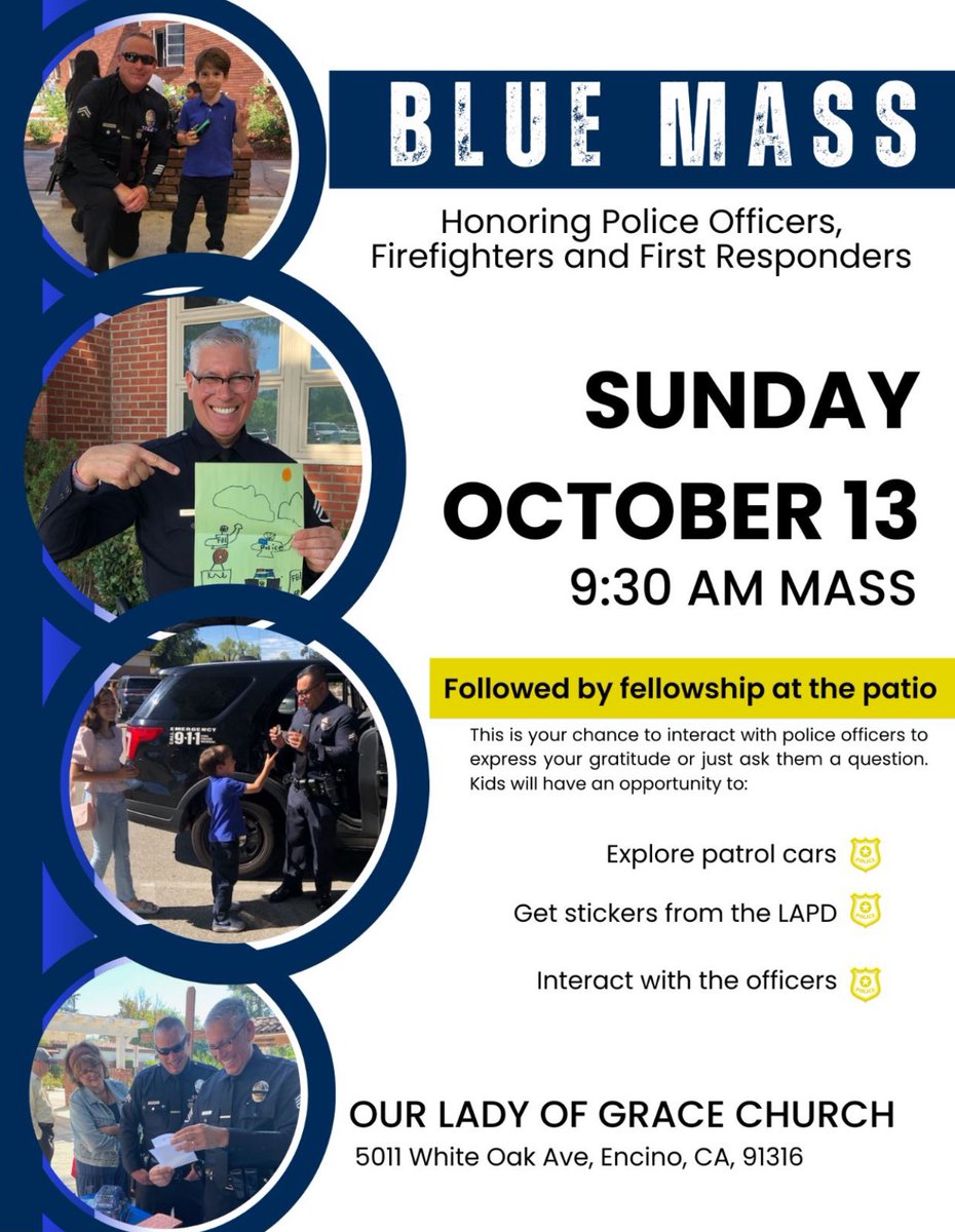 Please be sure to join us for Blue Mass <a href="/LAPDOVB/">LAPD Operations-Valley Bureau</a> <a href="/LAPDHQ/">LAPD HQ</a>