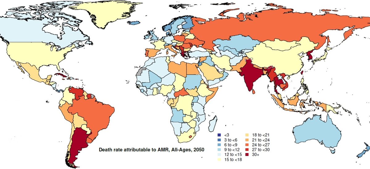 The GRAM Project, Oxford (@oxford_gram) on Twitter photo GRAM time series shows 1m annual deaths due to AMR since 1990, & sharp rises coming. DRIs to claim 39m lives by 2050
-story: bit.ly/3ZrgaIf
-paper: bit.ly/4daffik
<a href="/IHME_UW/">Institute for Health Metrics and Evaluation (IHME)</a> <a href="/DHSCgovuk/">Department of Health and Social Care</a> <a href="/wellcometrust/">Wellcome</a>
<a href="/TropMedOxford/">Tropical Medicine Oxford</a> <a href="/MORUBKK/">MORU</a> <a href="/UniofOxford/">University of Oxford</a> <a href="/bugwonk/">Ben Cooper @bugwonk.bsky.soci</a> <a href="/ChristianeDole1/">Christiane Dolecek</a> GRAM time series shows 1m annual deaths due to AMR since 1990, & sharp rises coming. DRIs to claim 39m lives by 2050
-story: bit.ly/3ZrgaIf
-paper: bit.ly/4daffik
<a href="/IHME_UW/">Institute for Health Metrics and Evaluation (IHME)</a> <a href="/DHSCgovuk/">Department of Health and Social Care</a> <a href="/wellcometrust/">Wellcome</a>
<a href="/TropMedOxford/">Tropical Medicine Oxford</a> <a href="/MORUBKK/">MORU</a> <a href="/UniofOxford/">University of Oxford</a> <a href="/bugwonk/">Ben Cooper @bugwonk.bsky.soci</a> <a href="/ChristianeDole1/">Christiane Dolecek</a>