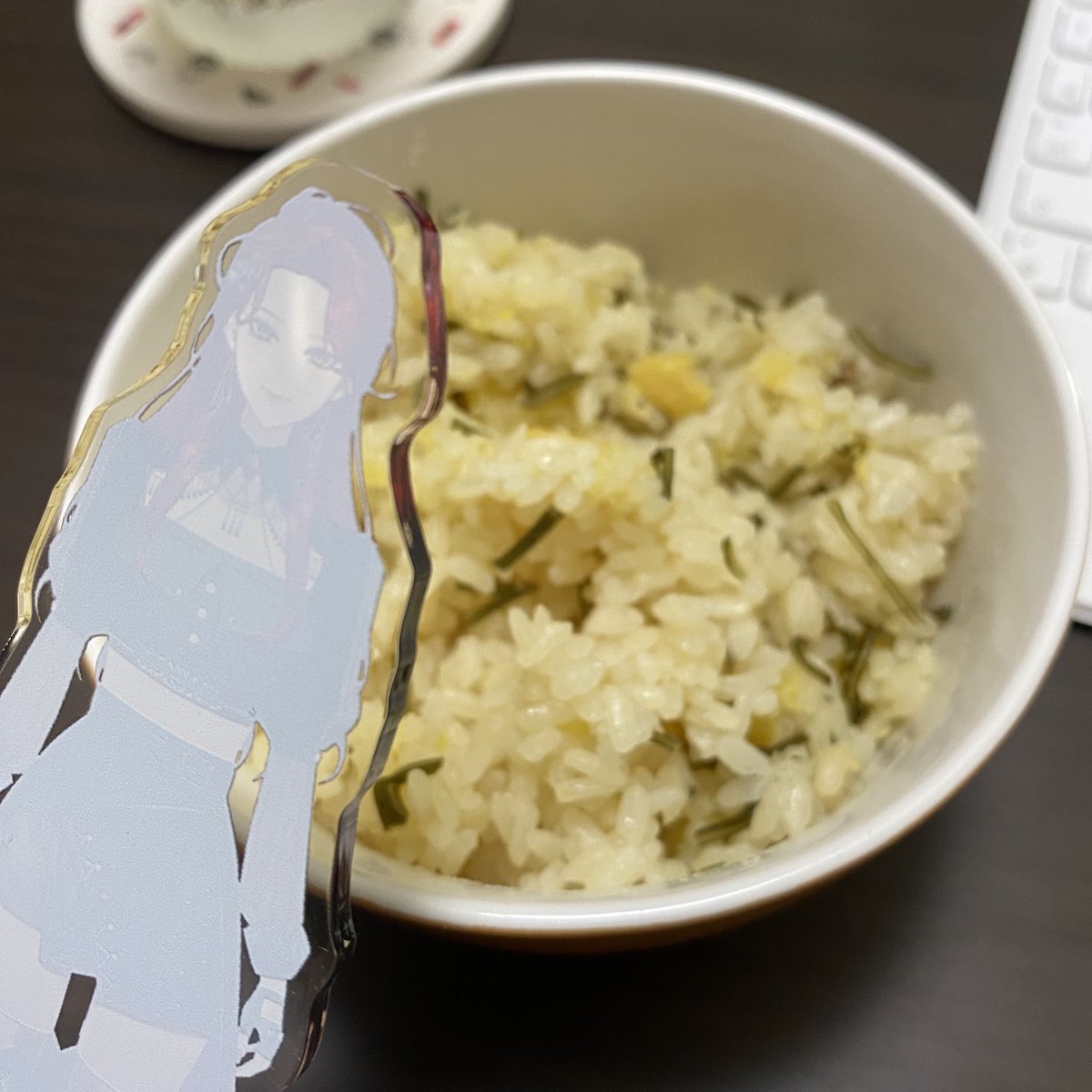 ほんとだ、芋ご飯ね 芋ご飯も、こんにちは