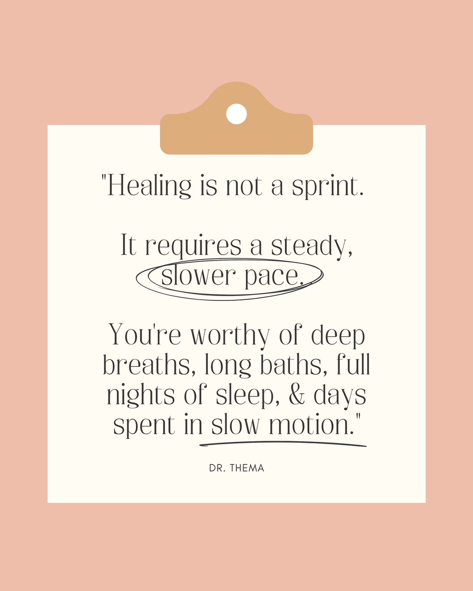 Give yourself permission to slow down. 💛
<a href="/drthema/">Dr. Thema</a>