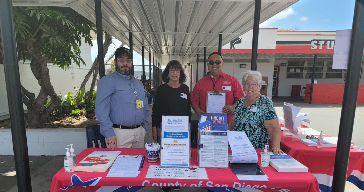 SDVOTE's tweet photo. It's High School Voter Education Week! 🎉

Our Voter Outreach Team visited Castle Park High School to inform students about pre-registration. Eligible 16 and 17-year-olds who pre-register to vote will have their registration become active once they turn 18. #SDVOTE https://t.co/Hkfwhoqg8l
