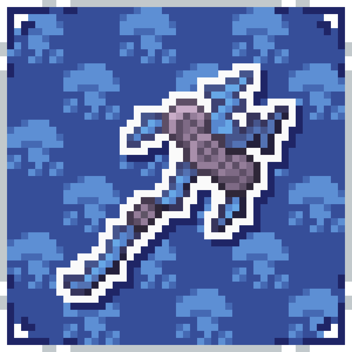 PixSylver1746's tweet photo. Bidente de tormenta #pixelart #pixelartist #sprite #spriteart #digitalart #digitalillustration #digitalstyle #katana #bow #pixel #pixel3 #minecraft #minecrafttexture #minecraftsprites https://t.co/kiWhM199IS