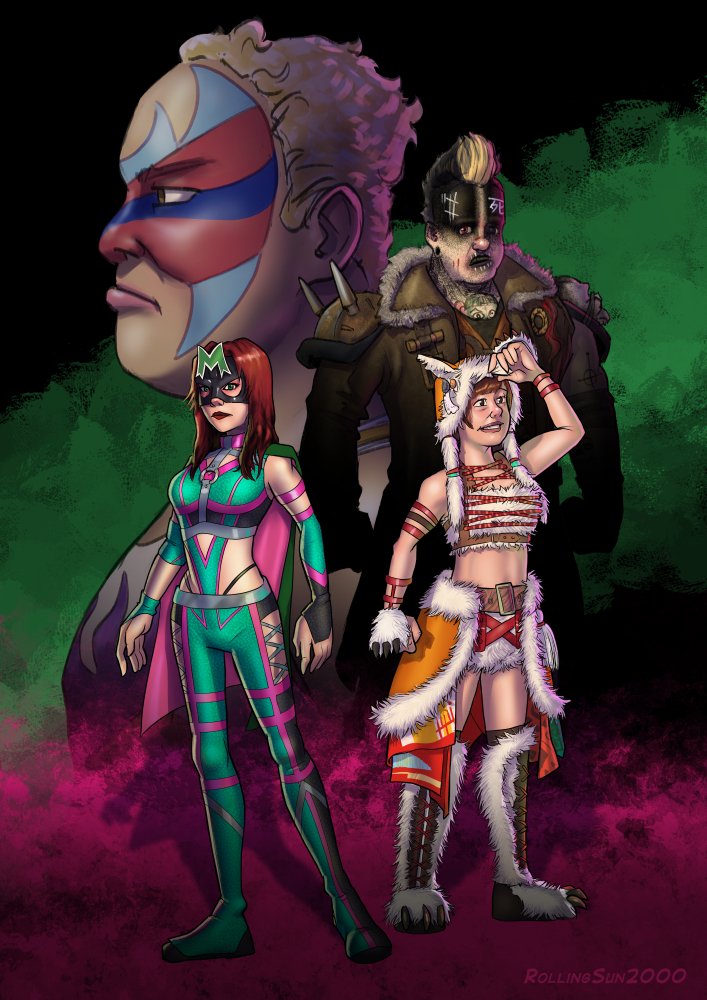 RollingSun2000's tweet photo. Inspired by GRAND PRINCESS '24, March 31 2024. 
Aja Kong and Max the Impaler  
Hyper Misao And Shoko Nakajima

@ajakonguraken @_theyaremax_
@misao_tjp @nk147cm 
#tjpw  #ハイパーミサヲ https://t.co/2wMKGQwhQw