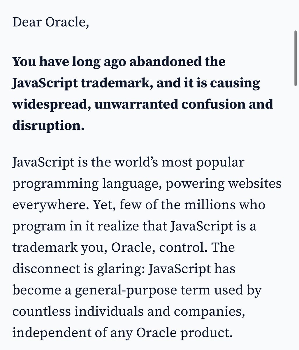 oliverloops's tweet image. Fuck you 🖕@Oracle 

#FreeJavaScript