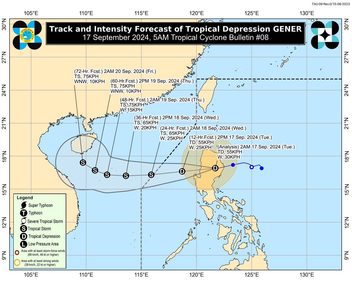 money100maker's tweet photo. After making landfall in Palanan, Isabela late Monday, Tropical Depression #GenerPH was last spotted in the vicinity of Alicia, Isabela, 4:00 AM Tuesday. CTTO
@playDARKTIMES 

#GenerPH
#GMARegionalTV
#GMAIntegratedNews
 #LocalNewsMatters
#WalangPasok https://t.co/rGPs0k3aXu