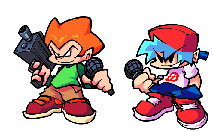 canumvenati's tweet photo. made some reaaaaallll messy sprite edits of bf and pico using the character select assets &amp; some other parts https://t.co/FvorsFCHSp