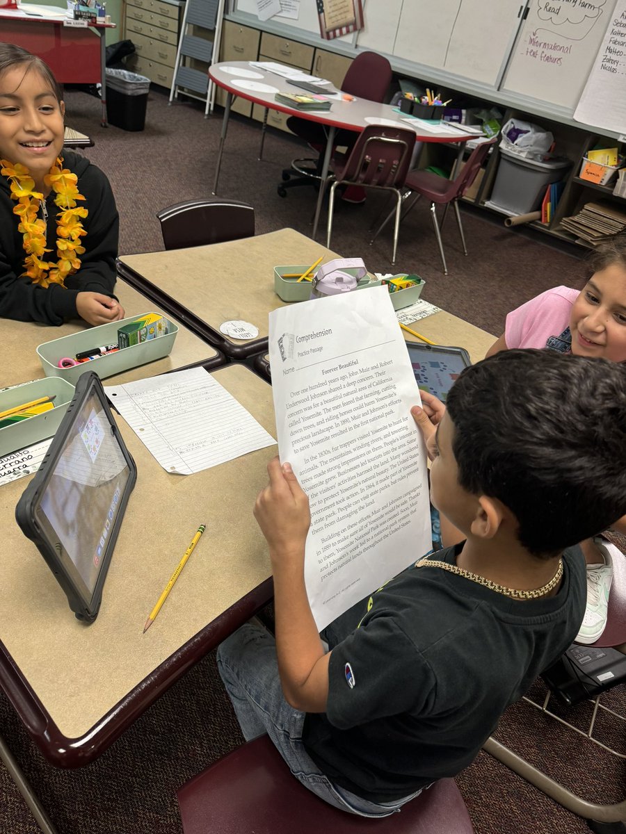 These kiddos loved working together to identify different text structures in our gallery walk stations. <a href="/CharlesRDrewES/">Drew Elementary</a>