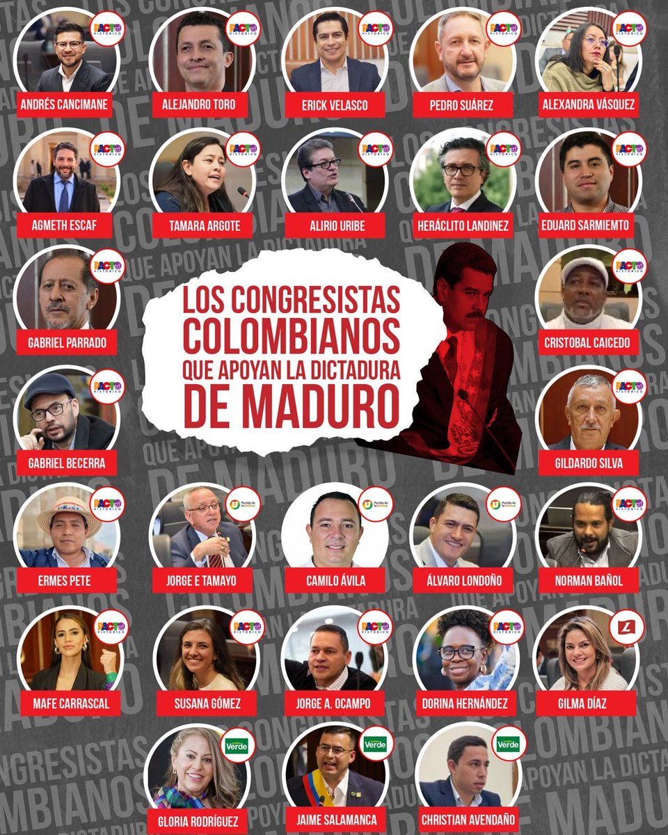 ByViral24's tweet image. 🔴🇨🇴ATENCIÓN. Estos son los congresistas que son financiados por el NARCO-estado de @NicolasMaduro