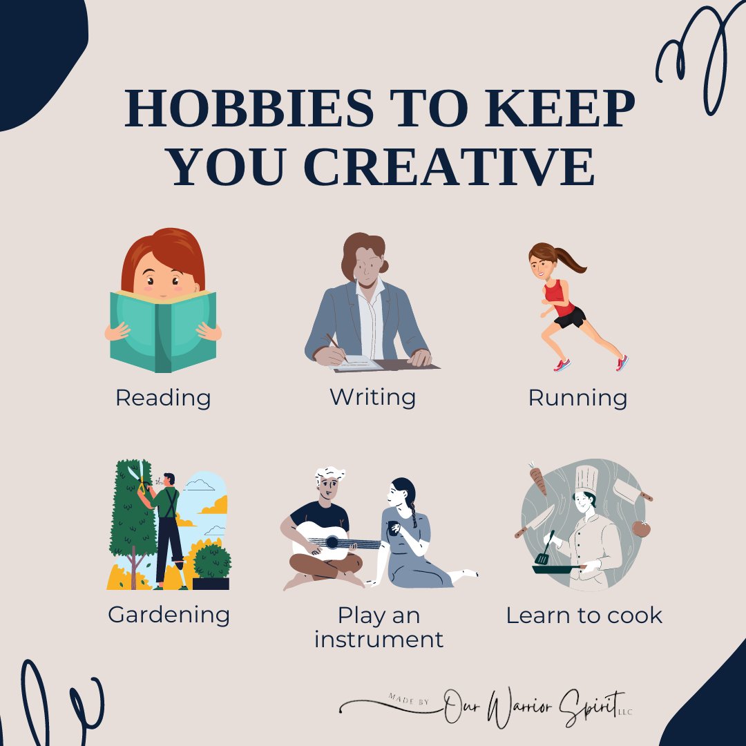 RWarriorSpirit's tweet image. Hobbies play a big part in our #wellness journey.  They can provide benefits for our physical, mental, &amp;amp; social well-being. Our brains are stimulated to be creative when we are doing things we enjoy.
What are some of your hobbies you like to do? Comment ✍ below. 
#rwarriorspirit
