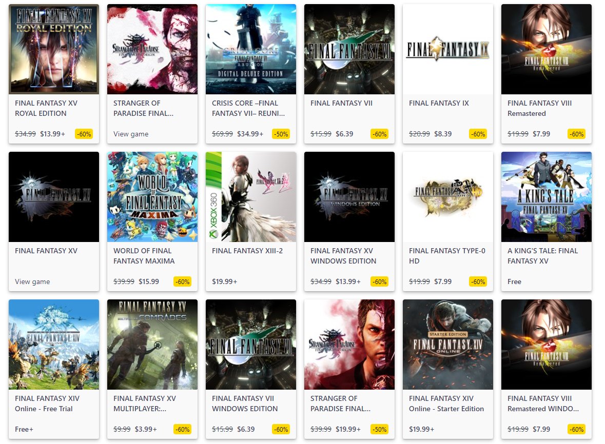 Wario64's tweet photo. Final Fantasy sale on XBL https://t.co/M5CM4HaBVK https://t.co/UM0gPmIdQR