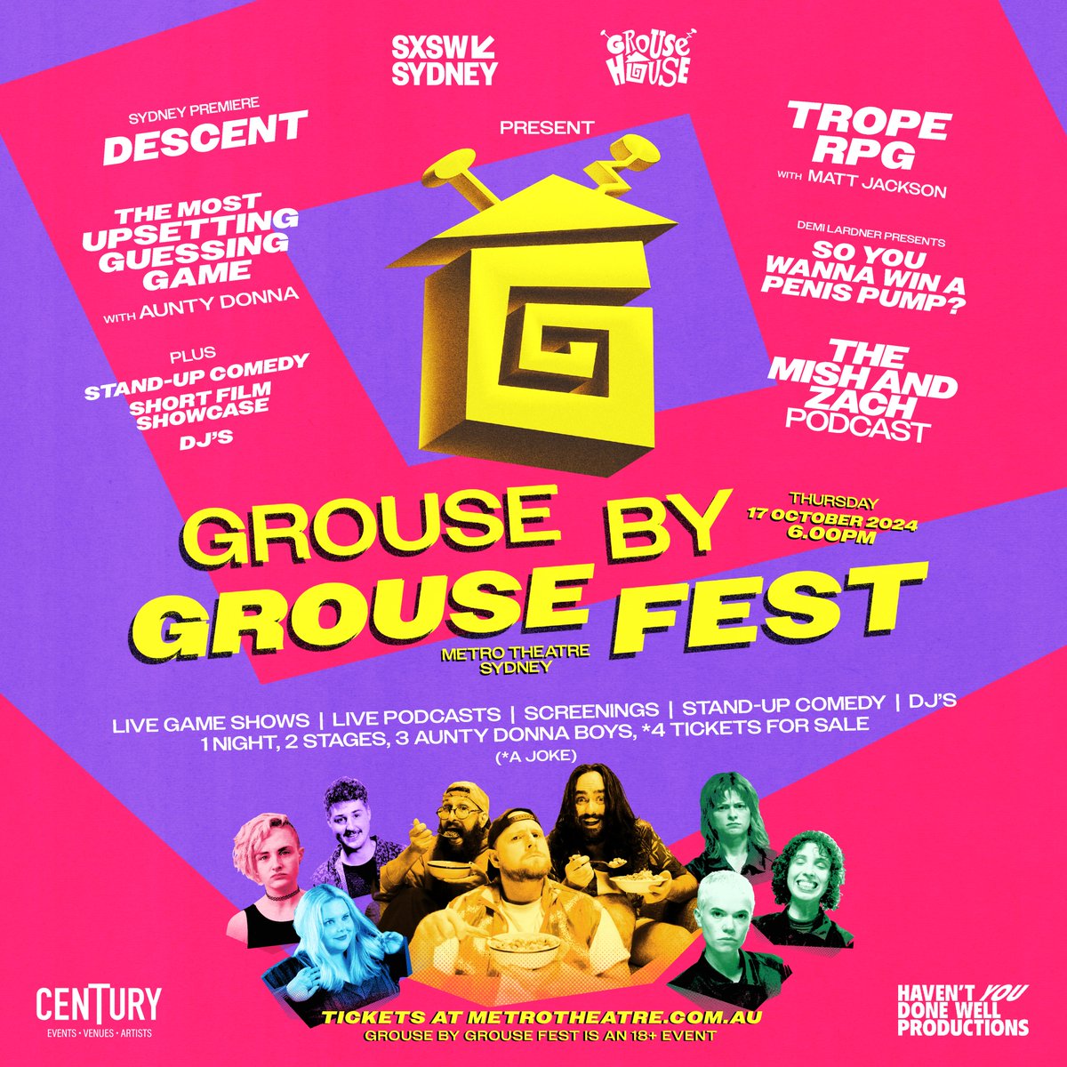 Grouse House (@grousehousetv) on Twitter photo GROUSE BY GROUSE FEST is on sale now: bit.ly/GrouseFest 1 night, 2 stages, 3 Aunty Donna boys @sxswsydney <a href="/AuntyDonnaBoys/">Aunty Donna</a> GROUSE BY GROUSE FEST is on sale now: bit.ly/GrouseFest 1 night, 2 stages, 3 Aunty Donna boys @sxswsydney <a href="/AuntyDonnaBoys/">Aunty Donna</a>