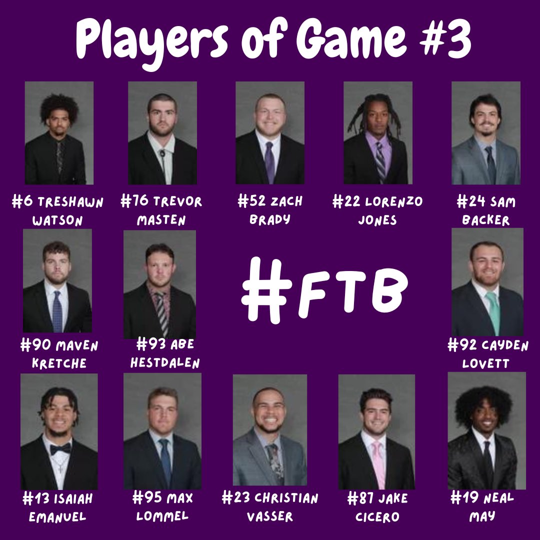Maverick Football Scoop (@maverick_scoop) on Twitter photo Players of the Game #3!
These are the guys that stood out as they exceeding the standard or raising their ceiling. 😈🤘#FTB
<a href="/tre_watson_/">TreShawn Watson</a> <a href="/Masten78/">Trevor Masten</a> <a href="/BeGreatLow/">Lorenzo “Low” Jones 🥷🏽</a> <a href="/SamBacker5/">Sam Backer</a> <a href="/MavenKretche/">Maven Kretche</a> <a href="/abe_hestdalen/">Abe Hestdalen</a> <a href="/Cayden_Lovett/">Cayden Lovett</a> <a href="/zaiahE23/">Isaiah Emanuel</a> <a href="/MaxLommel/">Max Lommel</a> <a href="/christianvasser/">Christian Vasser</a> <a href="/CiceroJake/">Jake Cicero</a> <a href="/NealMayJr_/">Neal May Jr</a> Players of the Game #3!
These are the guys that stood out as they exceeding the standard or raising their ceiling. 😈🤘#FTB
<a href="/tre_watson_/">TreShawn Watson</a> <a href="/Masten78/">Trevor Masten</a> <a href="/BeGreatLow/">Lorenzo “Low” Jones 🥷🏽</a> <a href="/SamBacker5/">Sam Backer</a> <a href="/MavenKretche/">Maven Kretche</a> <a href="/abe_hestdalen/">Abe Hestdalen</a> <a href="/Cayden_Lovett/">Cayden Lovett</a> <a href="/zaiahE23/">Isaiah Emanuel</a> <a href="/MaxLommel/">Max Lommel</a> <a href="/christianvasser/">Christian Vasser</a> <a href="/CiceroJake/">Jake Cicero</a> <a href="/NealMayJr_/">Neal May Jr</a>