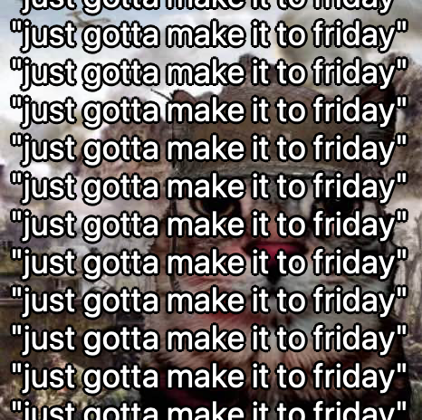 literallymecats's tweet image. "just gotta make it to friday"